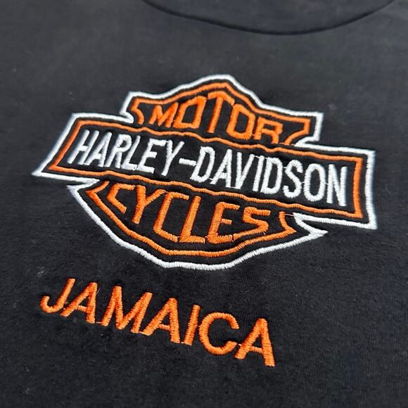 Harley-Davidson Jamaica Embroidered Stitched Black SS Tee Size M EUC - Picture 4 of 6